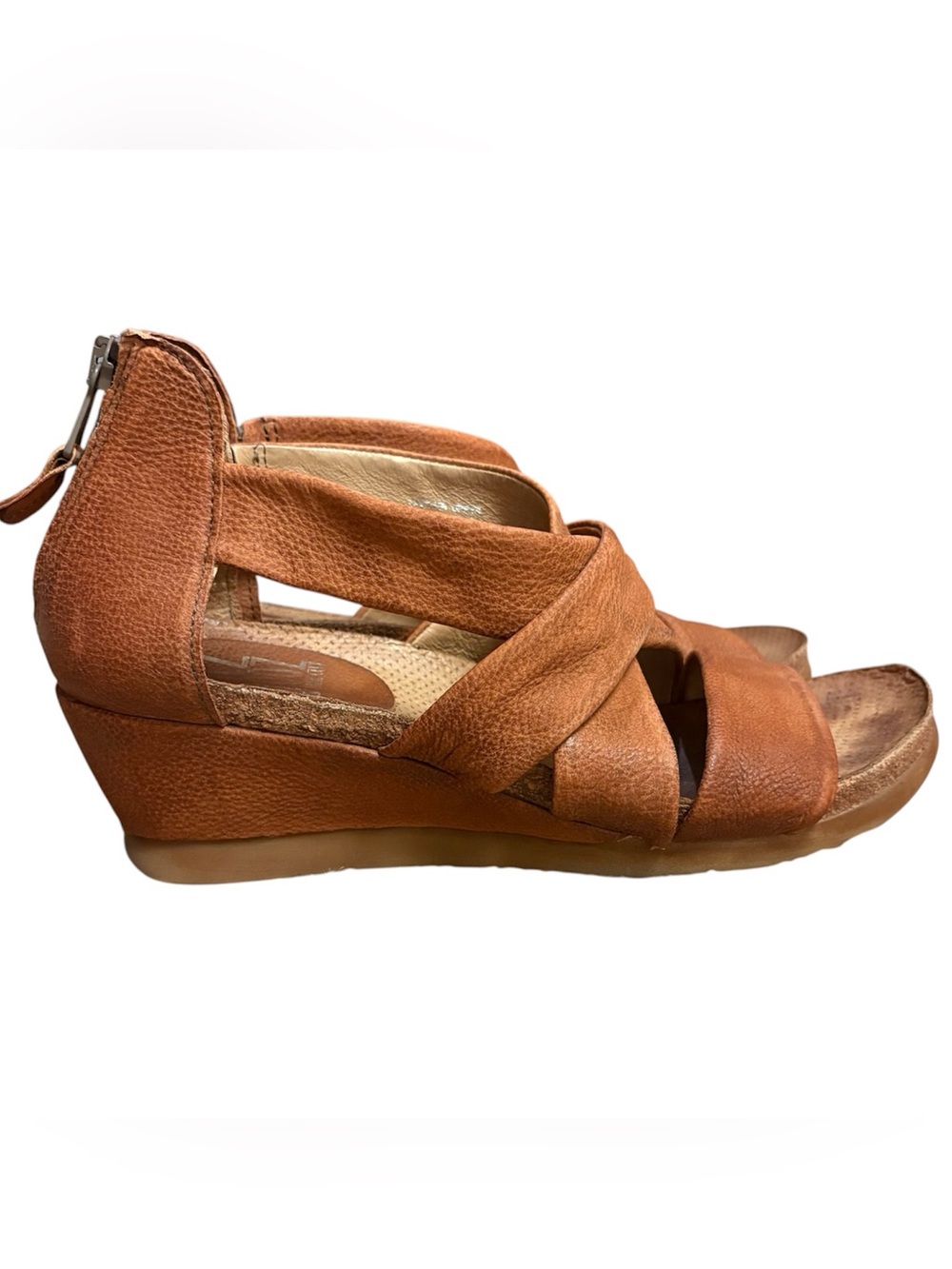 Miz Mooz Mika Women's Wedge Heel Brandy Strappy Sandals Size 39/US 8.5-9